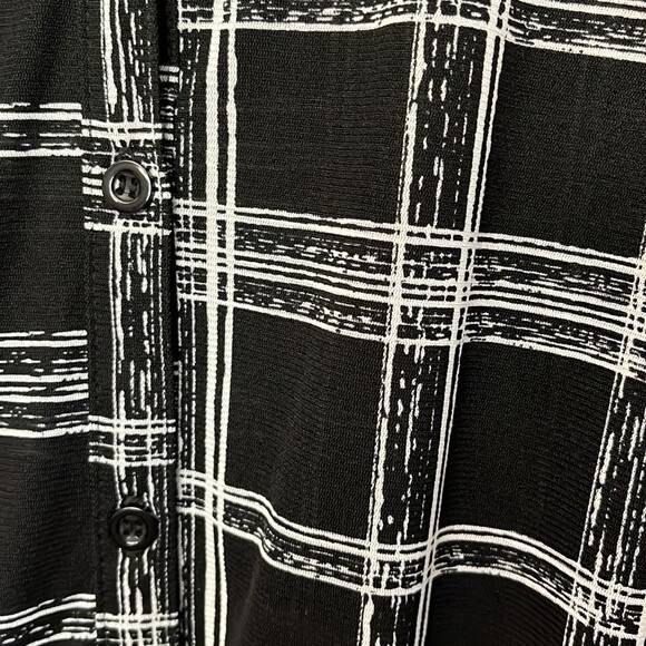 Style & Co Plus Size windowpane Printed Tiered Mesh Top size 3X Long sleeve - Picture 6 of 10